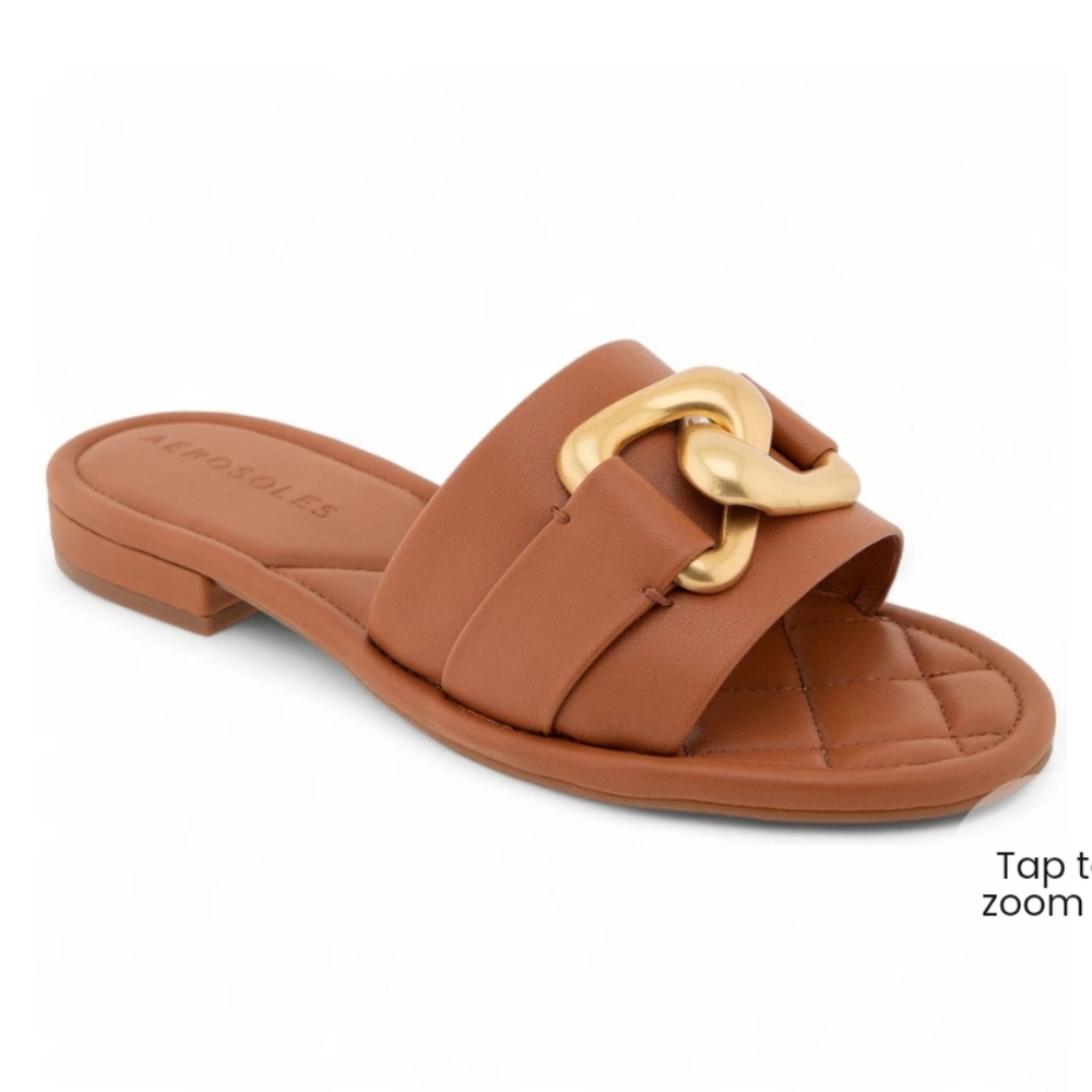 New AEROSOLES Big Charm Slide Sandal - Tan
